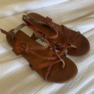 MIA brown vegan leather strappy sandals size 7.5